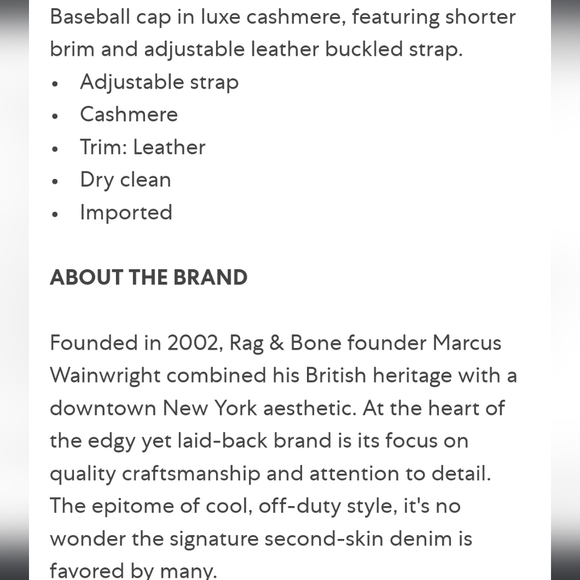 Nwt rag & bone Riley Cashmere Cap - Picture 5 of 12